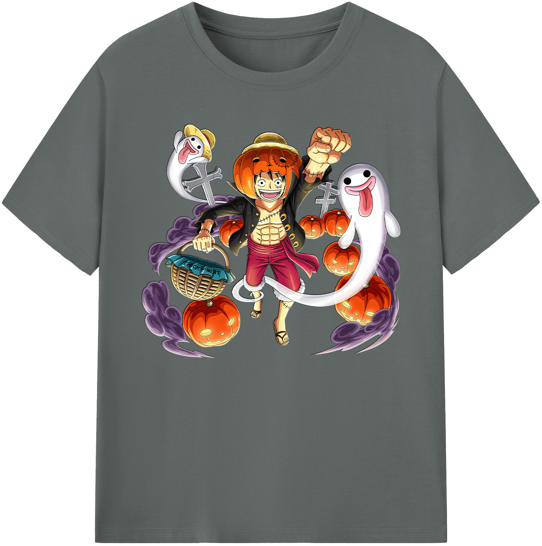 ワンピース モンキー・D・ルフィ ONE PIECE Monkey D. Luffy 綿100％ メンズ半袖Tシャツ｜肌触りやわらか＆通気性